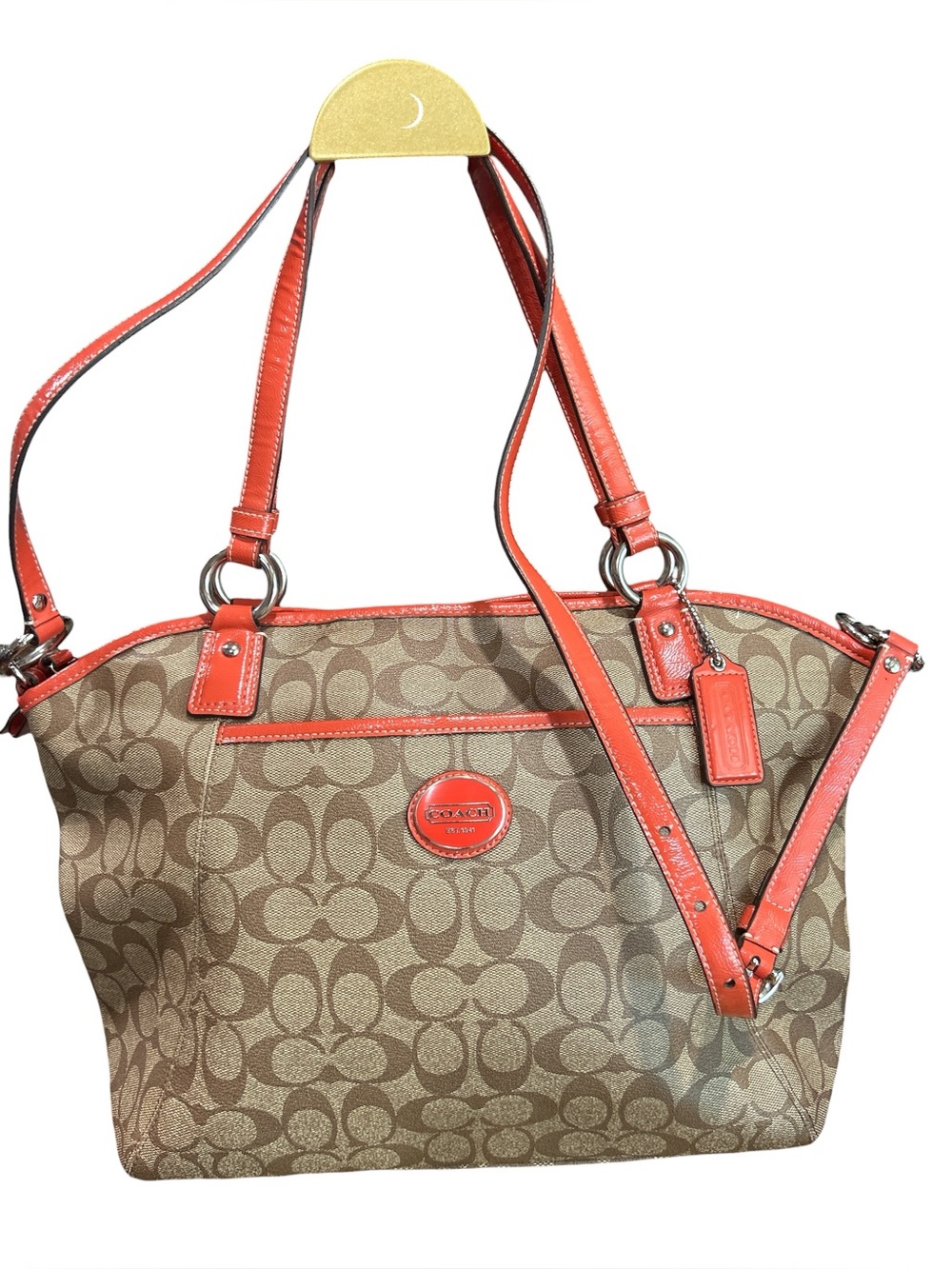 Coach Peyton Signature Large Shoulder Tote Bag - Picture 2 of 9